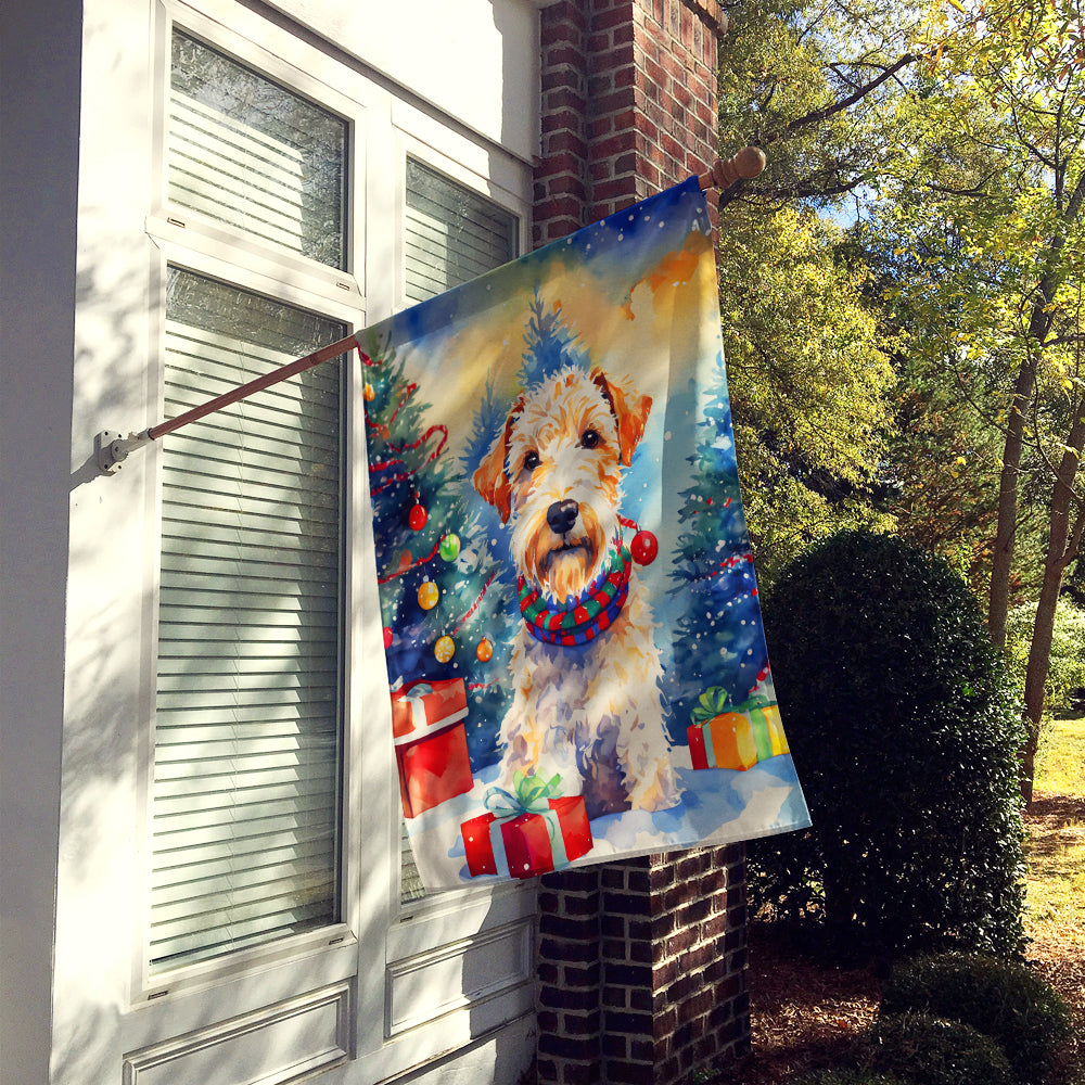 Wire Fox Terrier Christmas House Flag