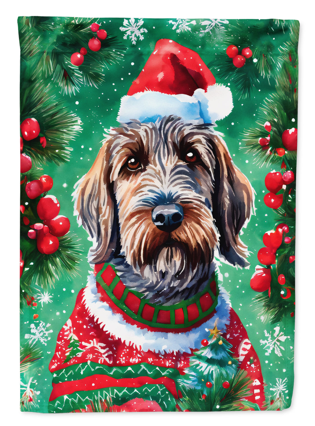 Buy this Wirehaired Pointing Griffon Christmas House Flag