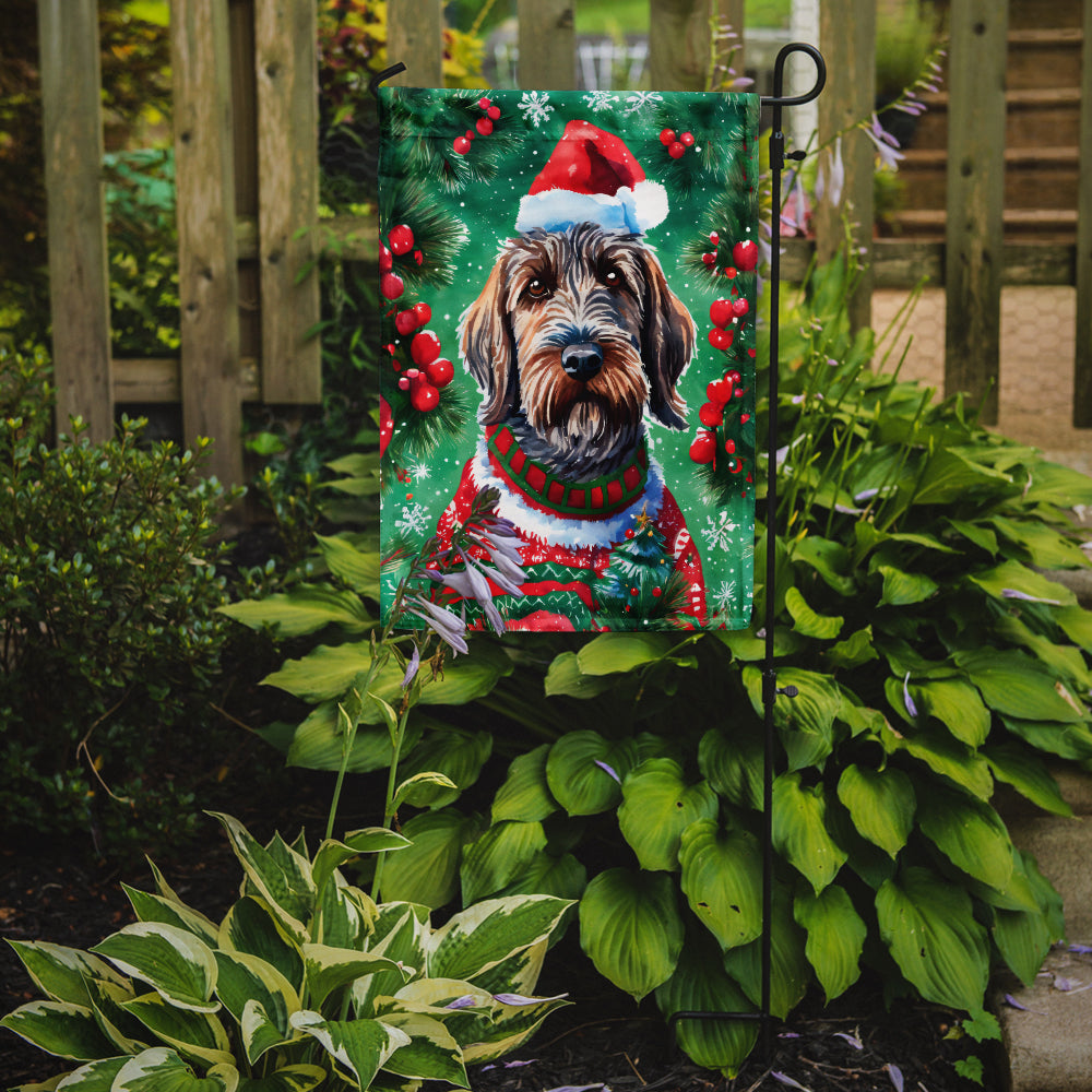 Wirehaired Pointing Griffon Christmas Garden Flag