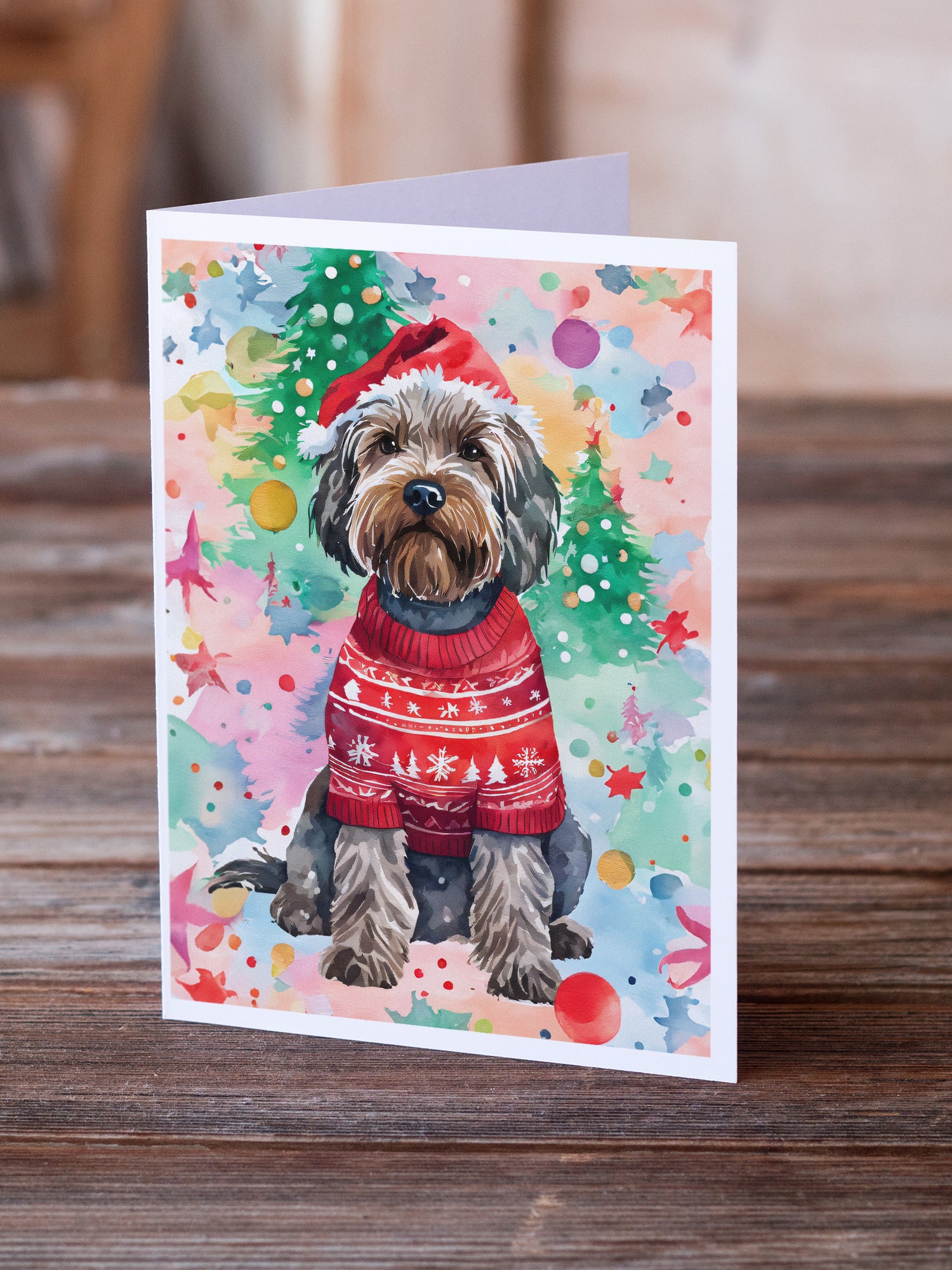Wirehaired Pointing Griffon Christmas Greeting Cards Pack of 8