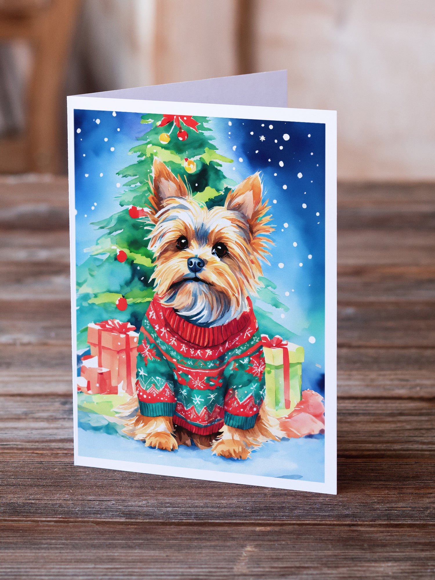 Buy this Yorkshire Terrier Yorkie Christmas Greeting Cards Pack of 8