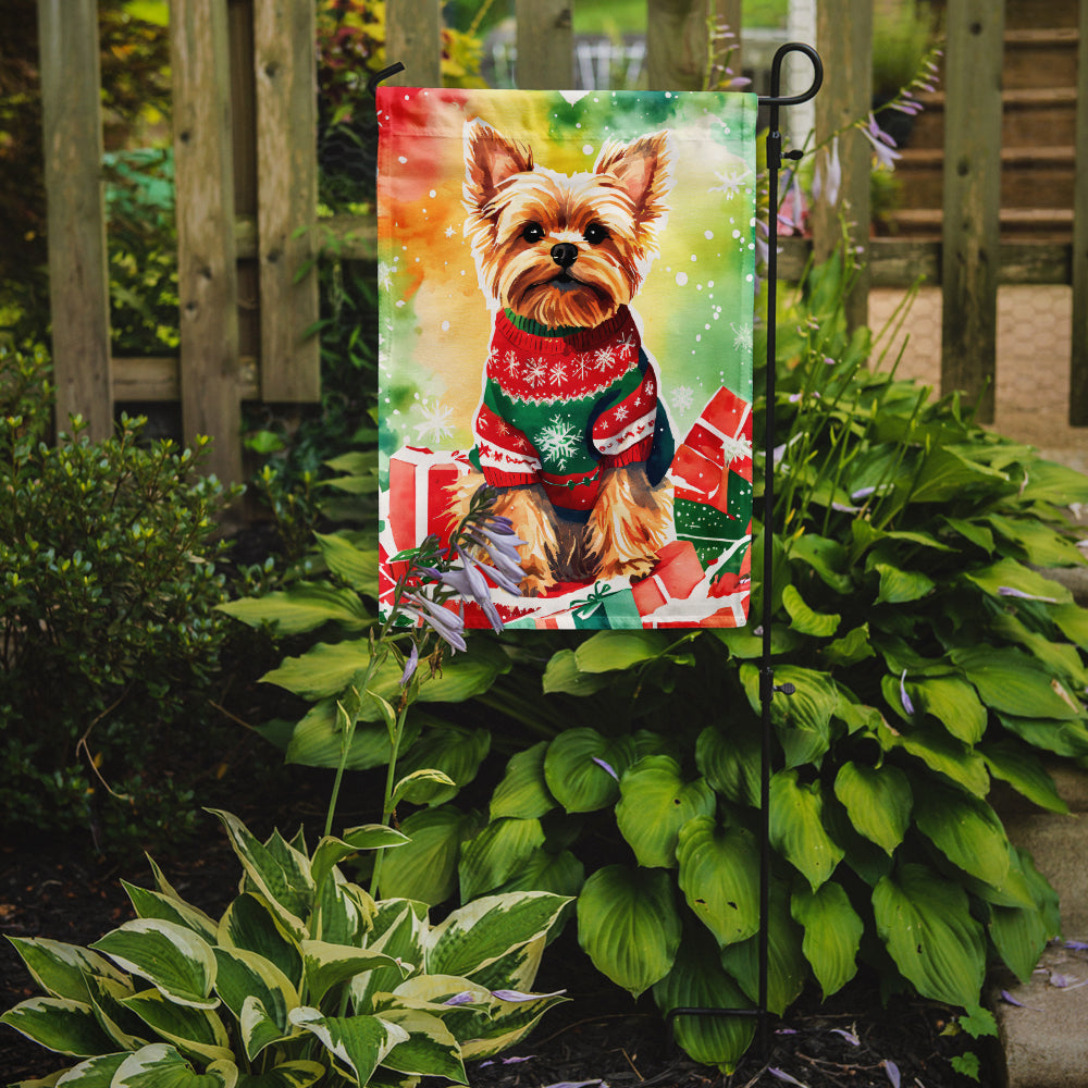 Yorkshire Terrier Yorkie Christmas Garden Flag