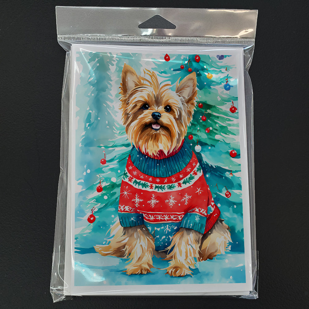 Yorkshire Terrier Yorkie Christmas Greeting Cards Pack of 8