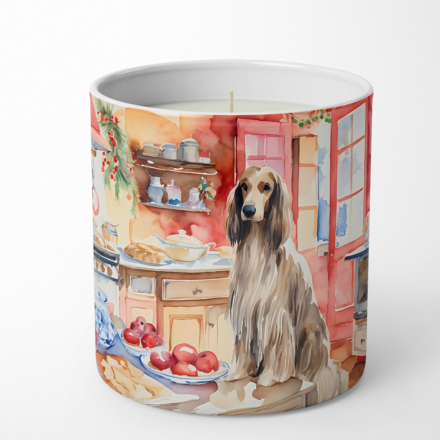 Afghan Hound Christmas Cookies Decorative Soy Candle