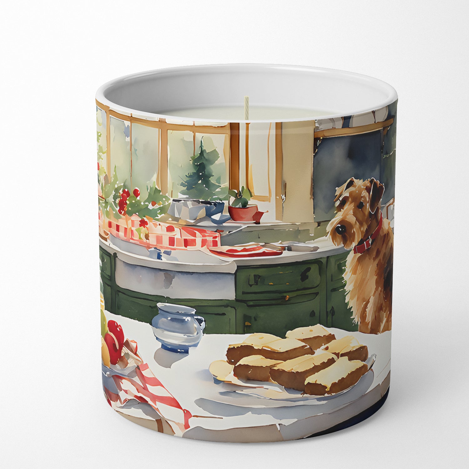 Airedale Terrier Christmas Cookies Decorative Soy Candle