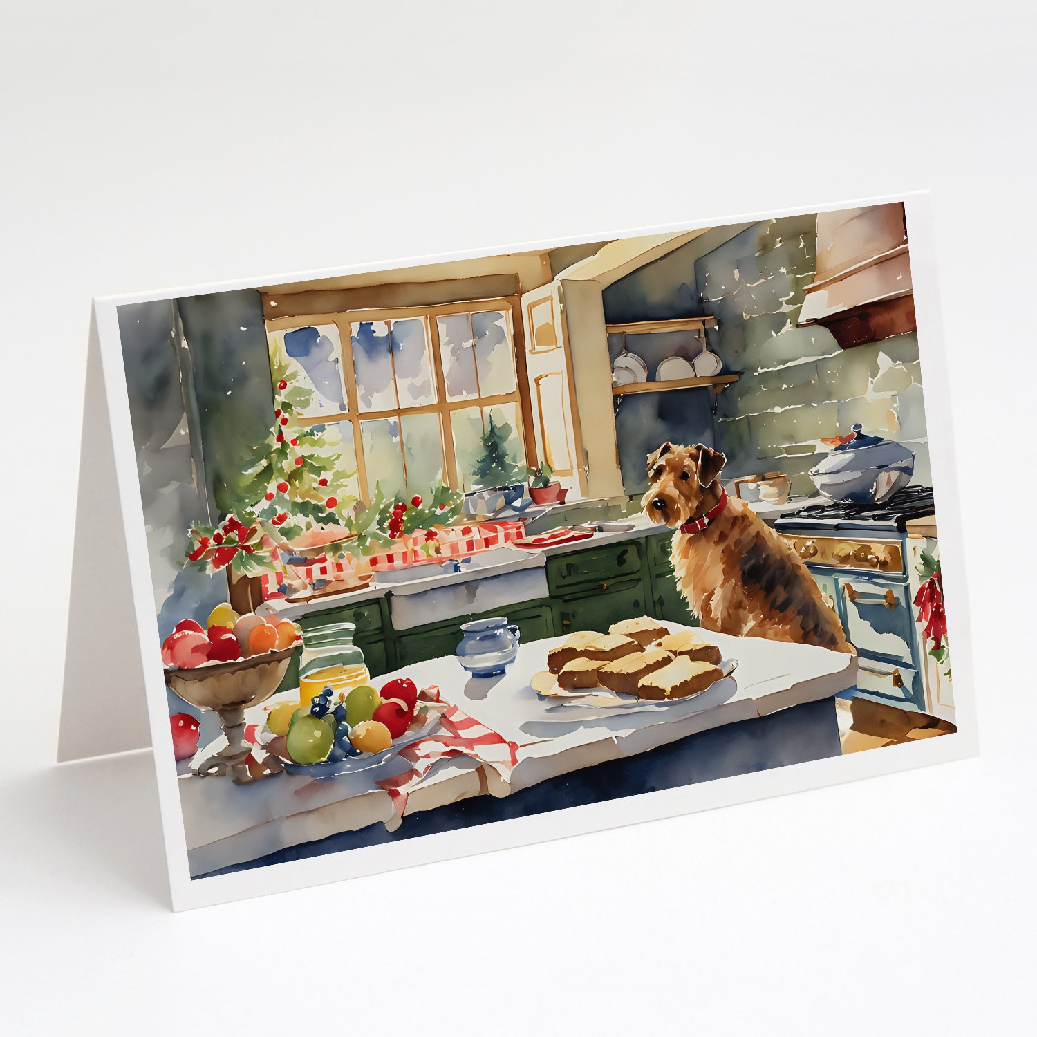 Buy this Airedale Terrier Christmas Cookies Greeting Cards Pack of 8