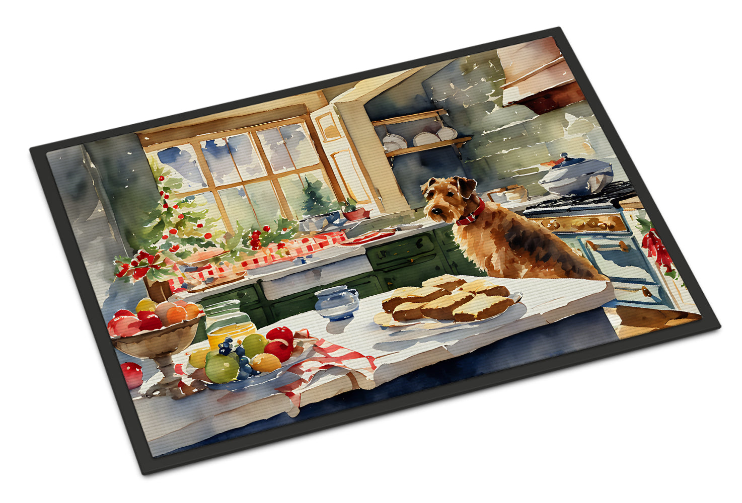 Buy this Airedale Terrier Christmas Cookies Doormat