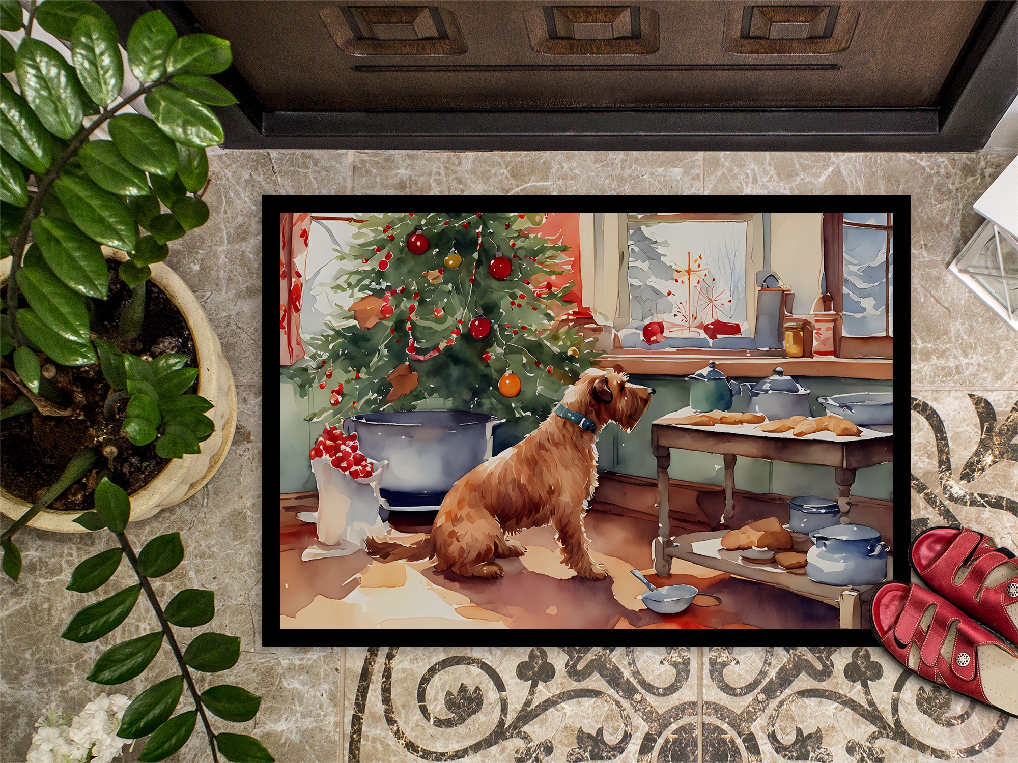 Airedale Terrier Christmas Cookies Doormat