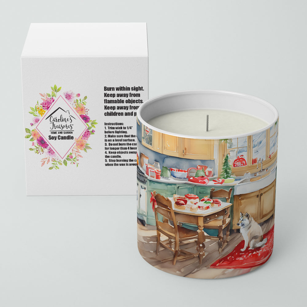 Caroline's Treasures Alaskan Klee Kai Christmas Cookies Decorative Soy Candle