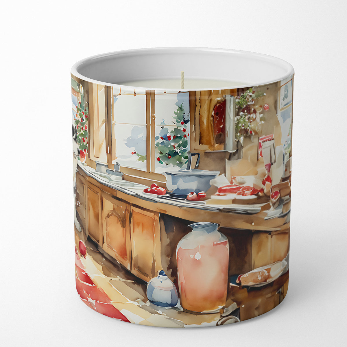 Caroline's Treasures Alaskan Malamute Christmas Cookies Decorative Soy Candle