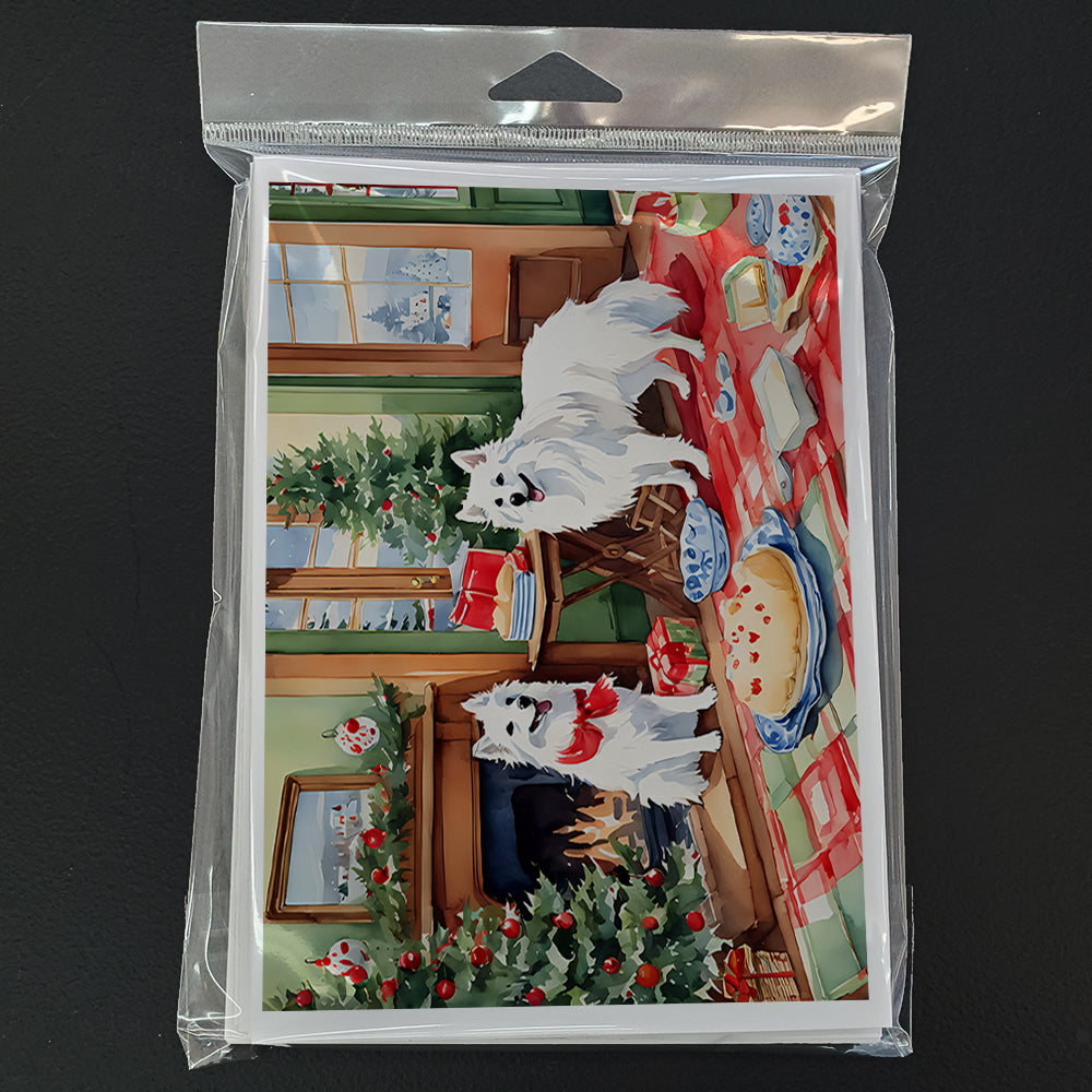 American Eskimo Christmas Cookies Greeting Cards Pack of 8