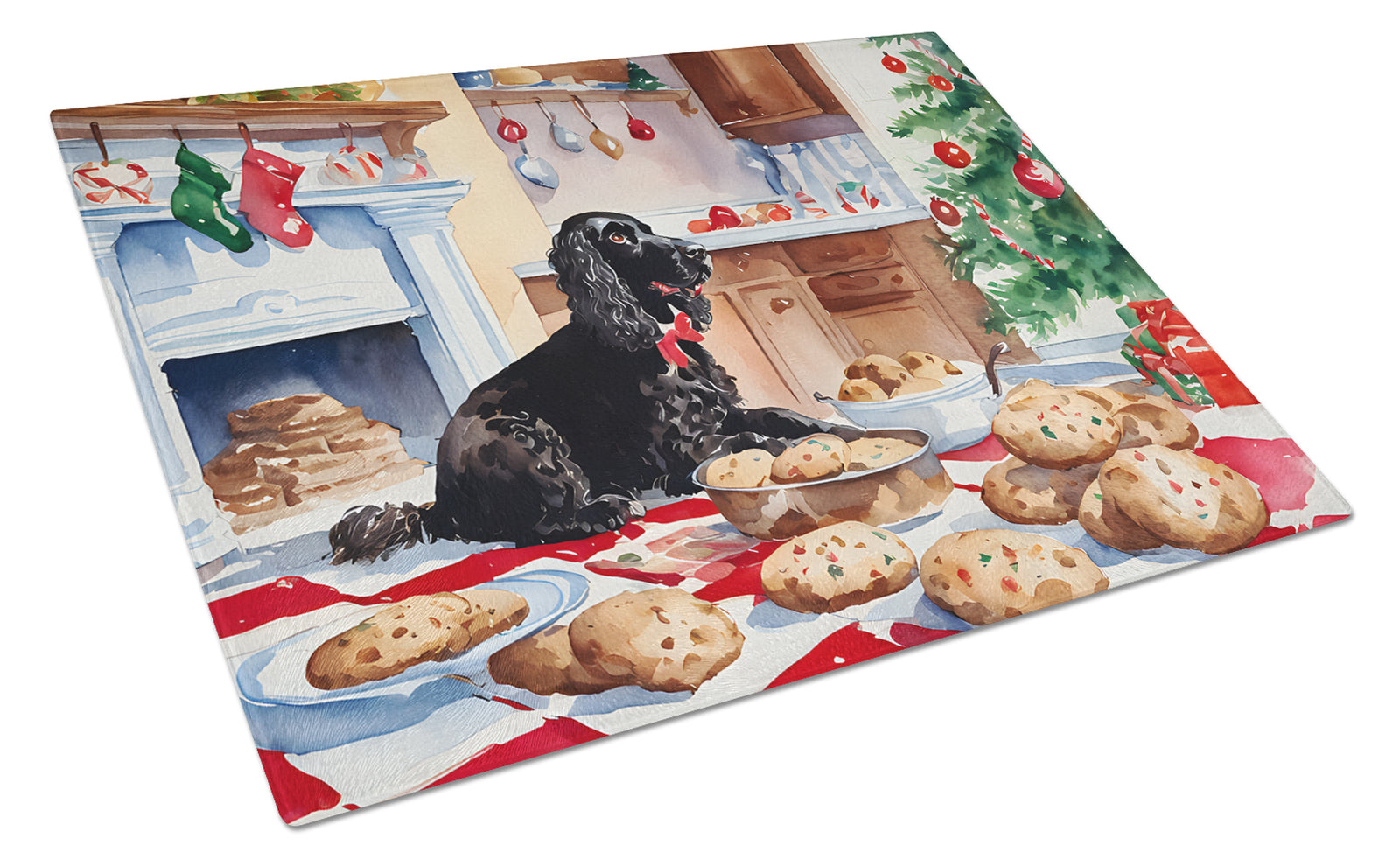 Buy this American Water Spaniel Christmas Cookies Glass Cutting Board