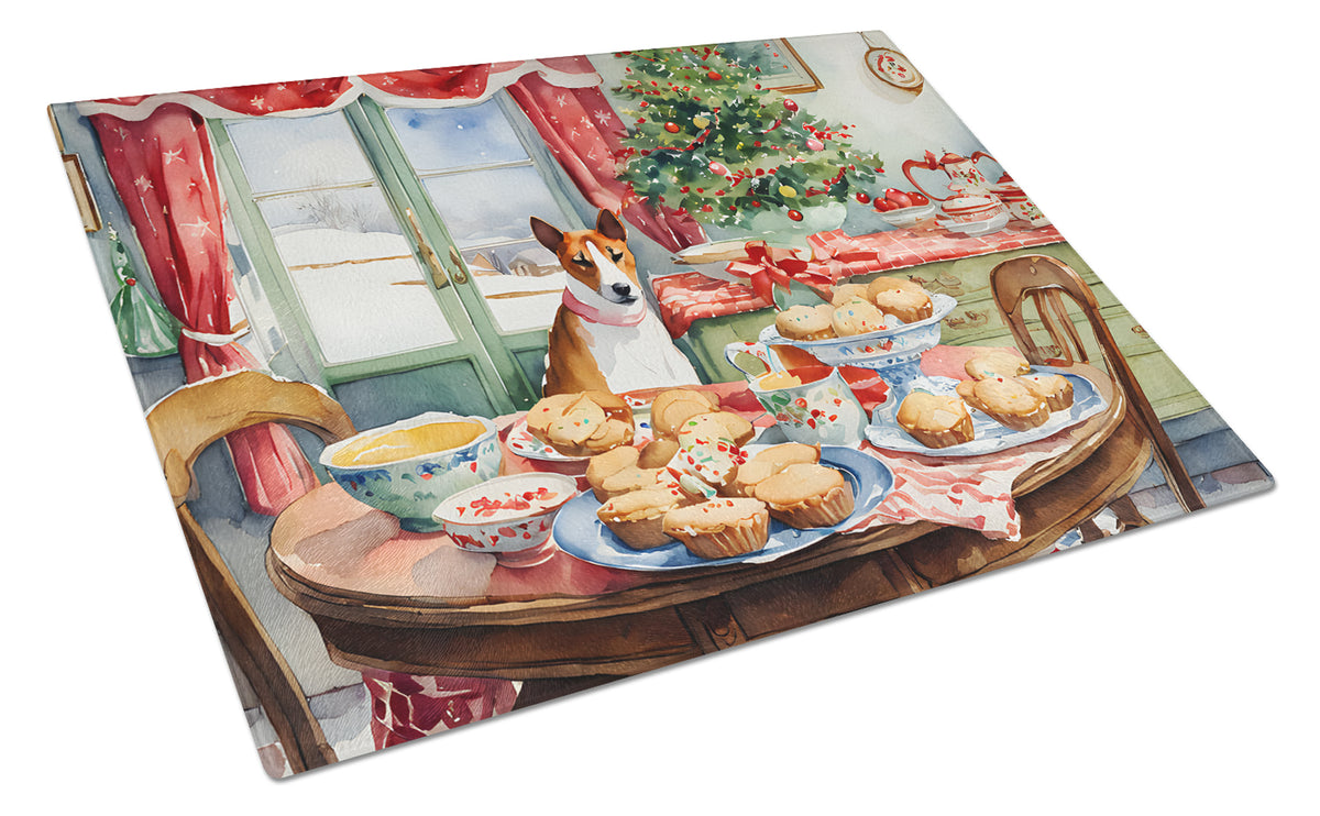 Buy this Basenji Christmas Cookies Glass Cutting Board