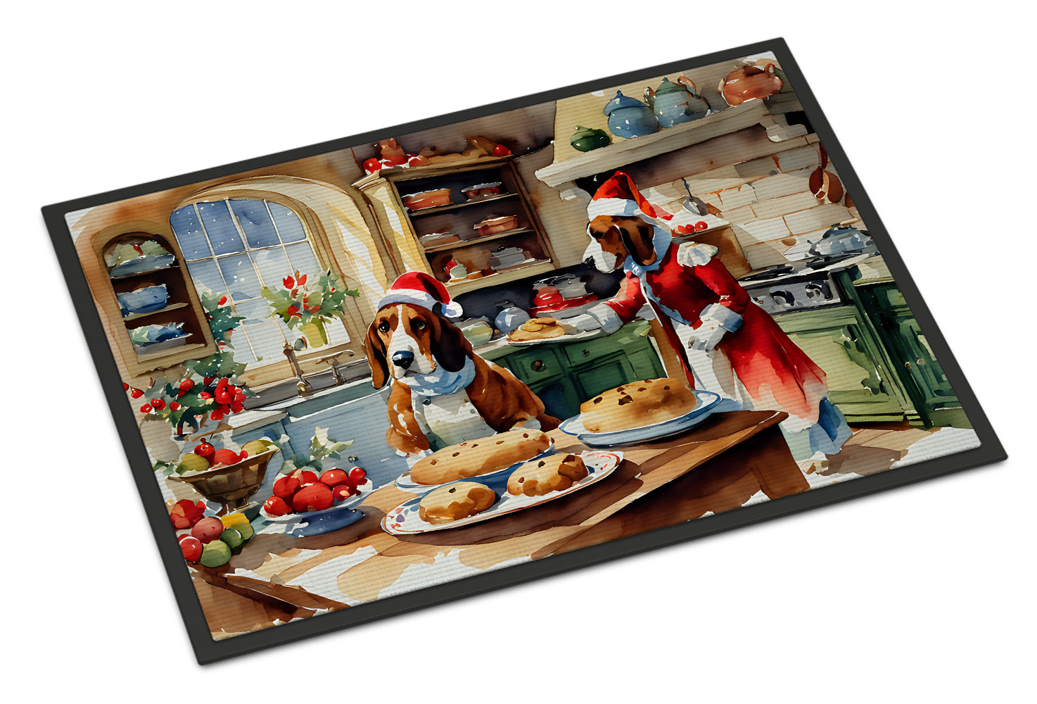 Buy this Basset Hound Christmas Cookies Doormat
