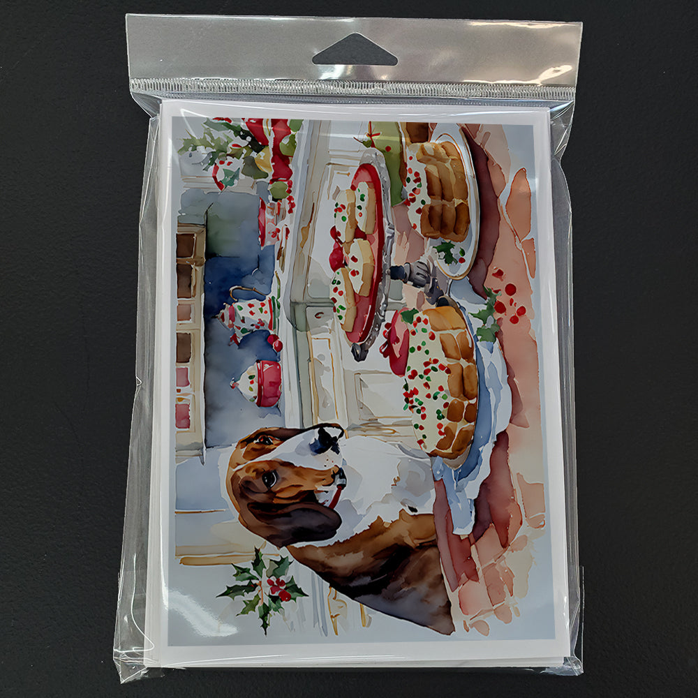 Basset Hound Christmas Cookies Greeting Cards Pack of 8