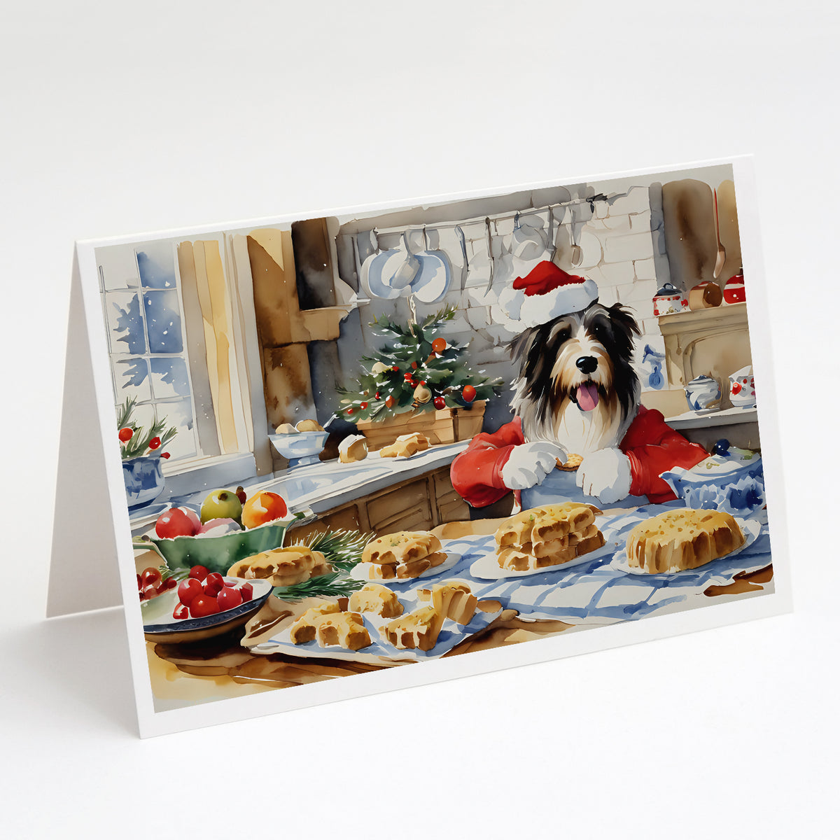 Buy this Bearded Collie Christmas Cookies Greeting Cards Pack of 8
