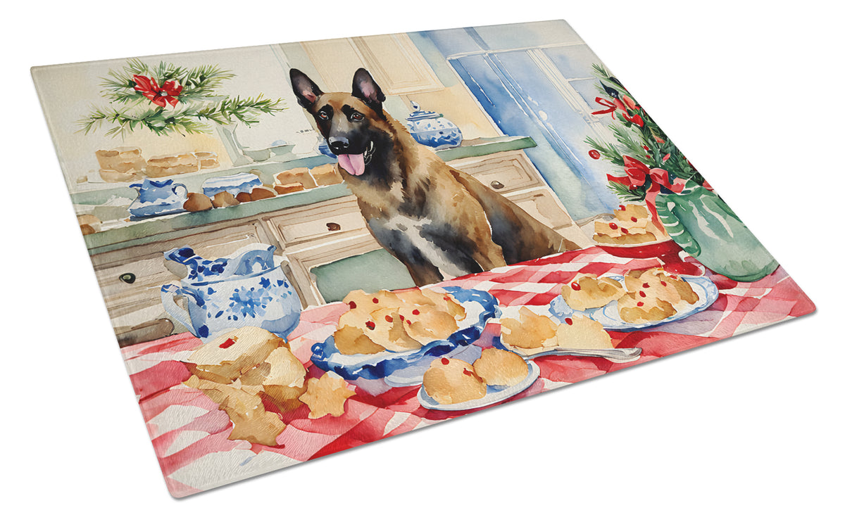 Buy this Belgian Malinois Christmas Cookies Glass Cutting Board