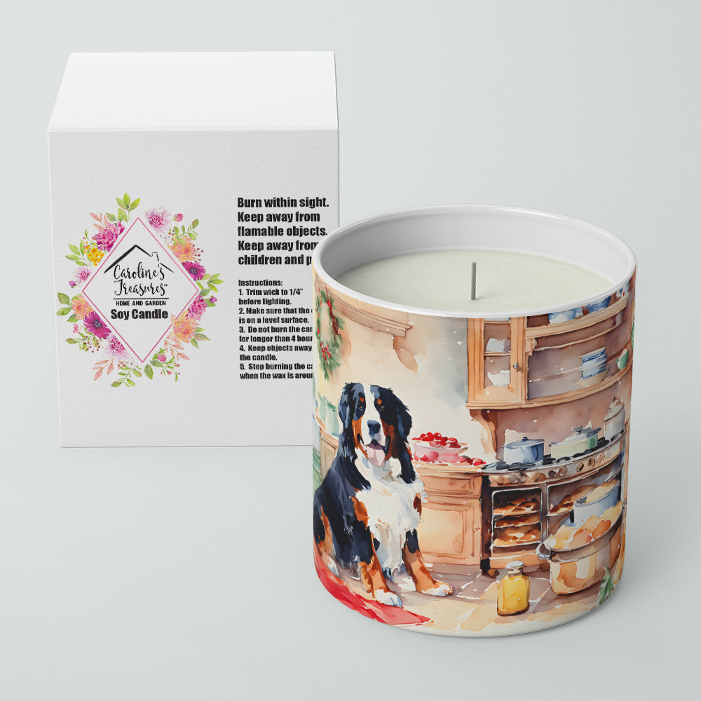Bernese Mountain Dog Christmas Cookies Decorative Soy Candle