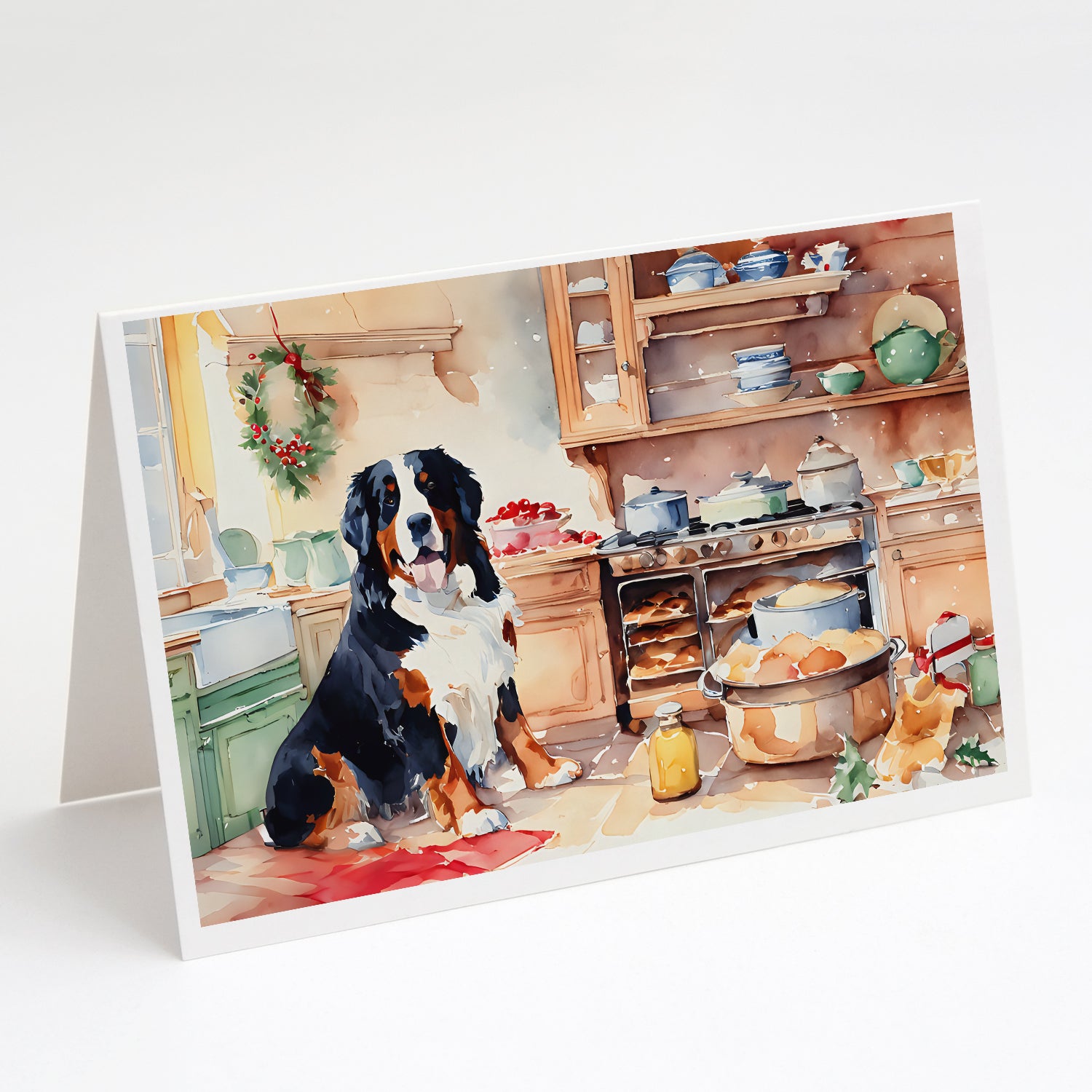 Buy this Bernese Mountain Dog Christmas Cookies Greeting Cards Pack of 8