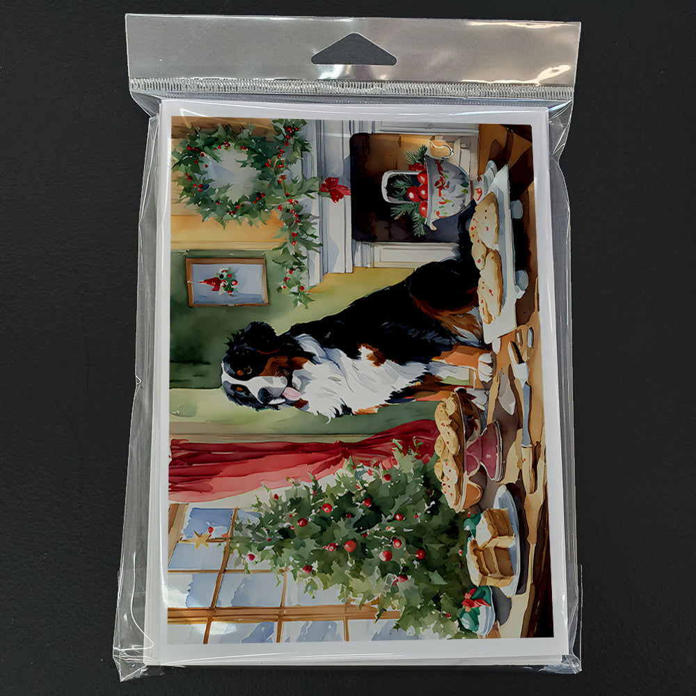 Bernese Mountain Dog Christmas Cookies Greeting Cards Pack of 8