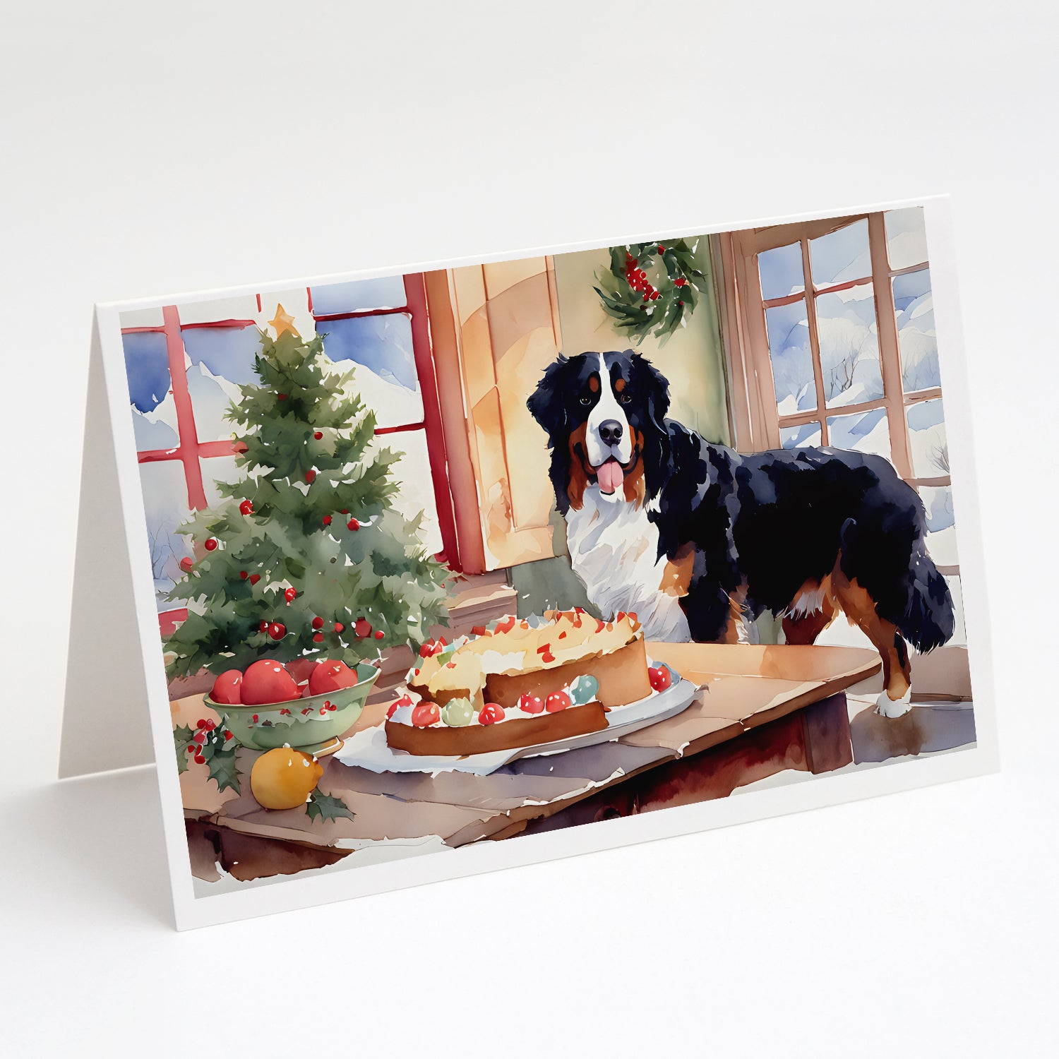 Buy this Bernese Mountain Dog Christmas Cookies Greeting Cards Pack of 8