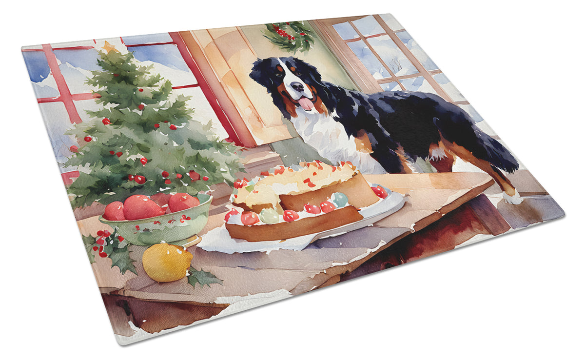 Buy this Bernese Mountain Dog Christmas Cookies Glass Cutting Board