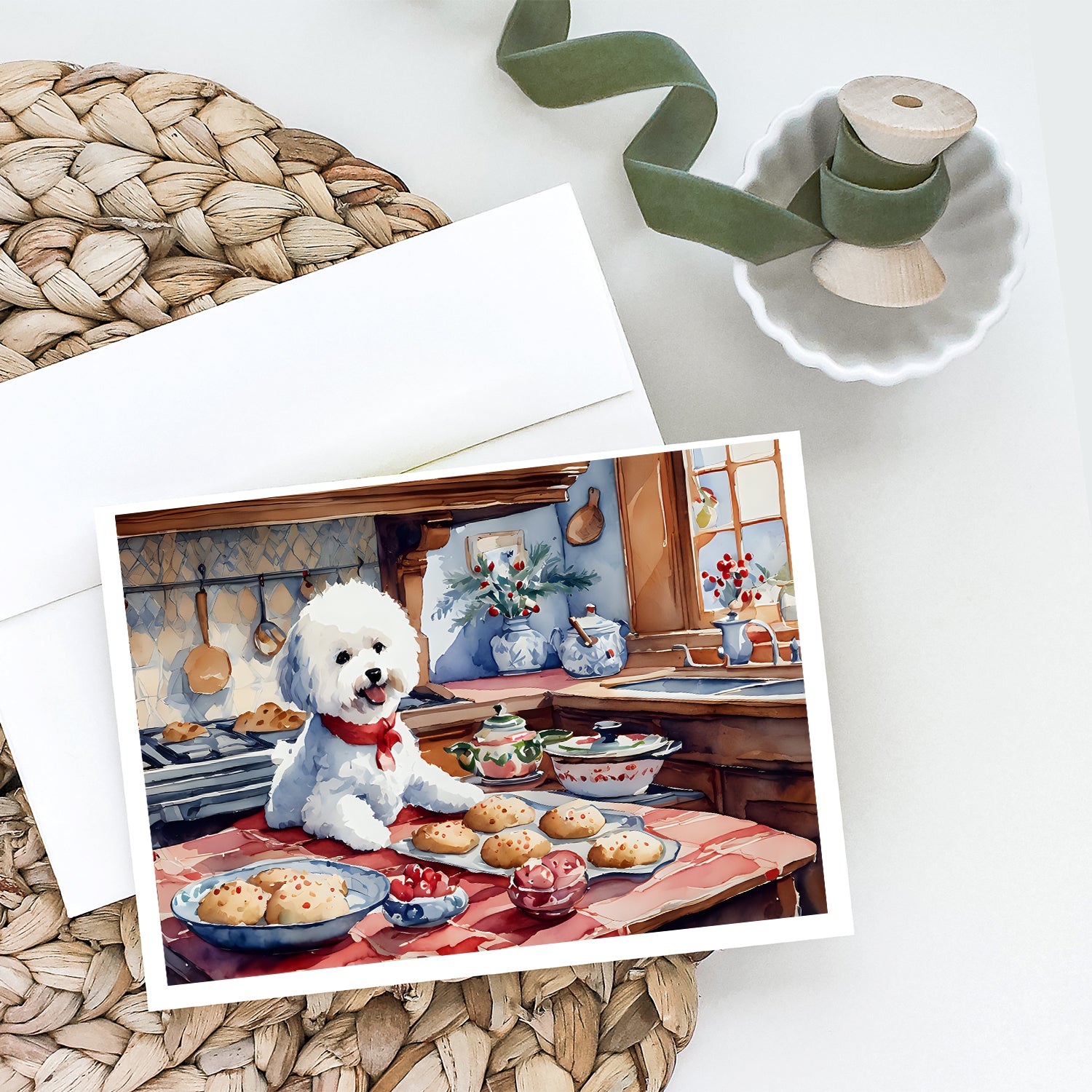Buy this Bichon Frise Christmas Cookies Greeting Cards Pack of 8
