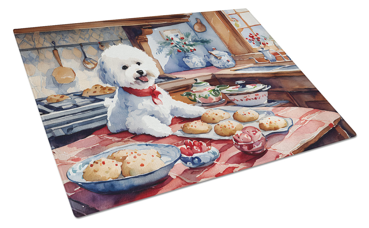Buy this Bichon Frise Christmas Cookies Glass Cutting Board