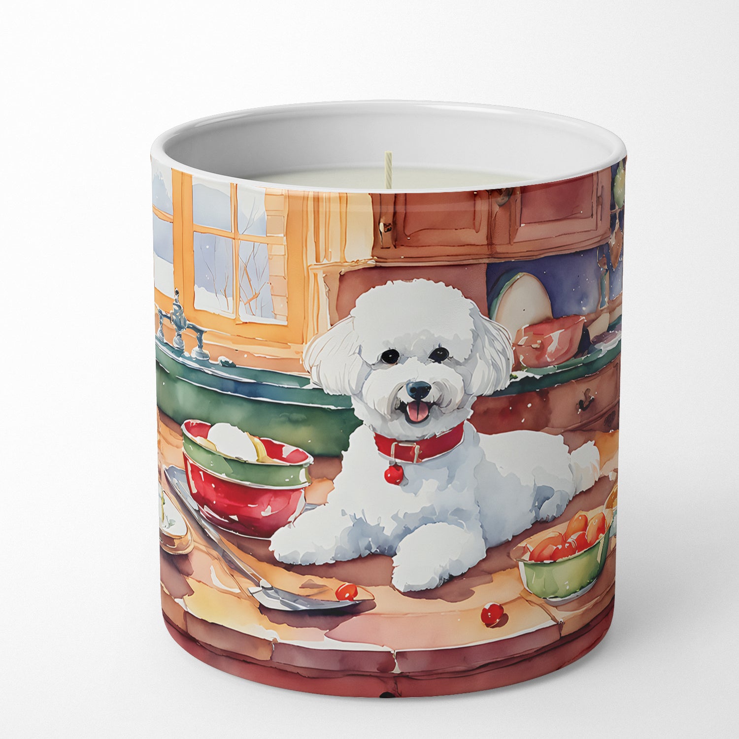 Bichon Frise Christmas Cookies Decorative Soy Candle