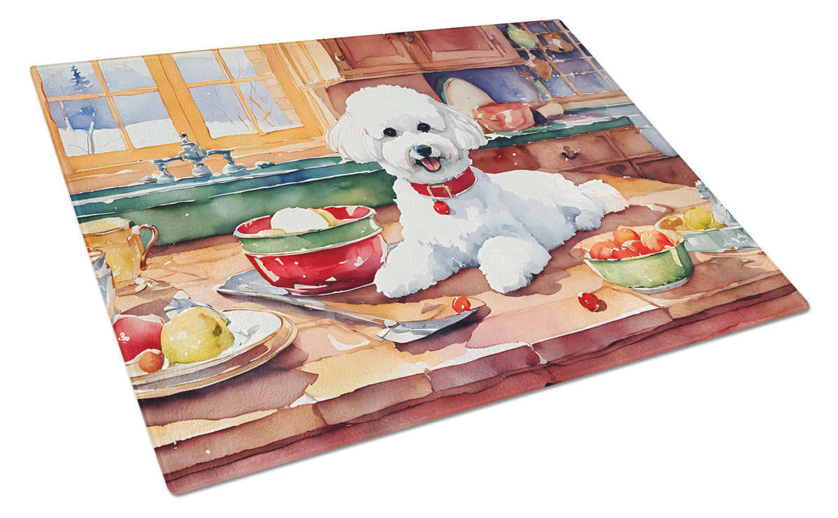 Buy this Bichon Frise Christmas Cookies Glass Cutting Board
