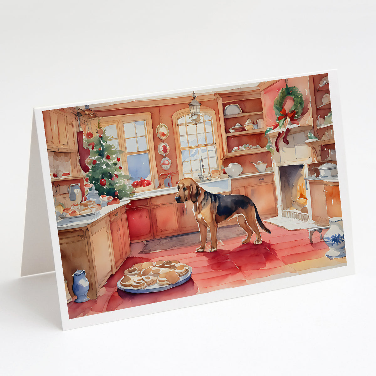 Buy this Bloodhound Christmas Cookies Greeting Cards Pack of 8