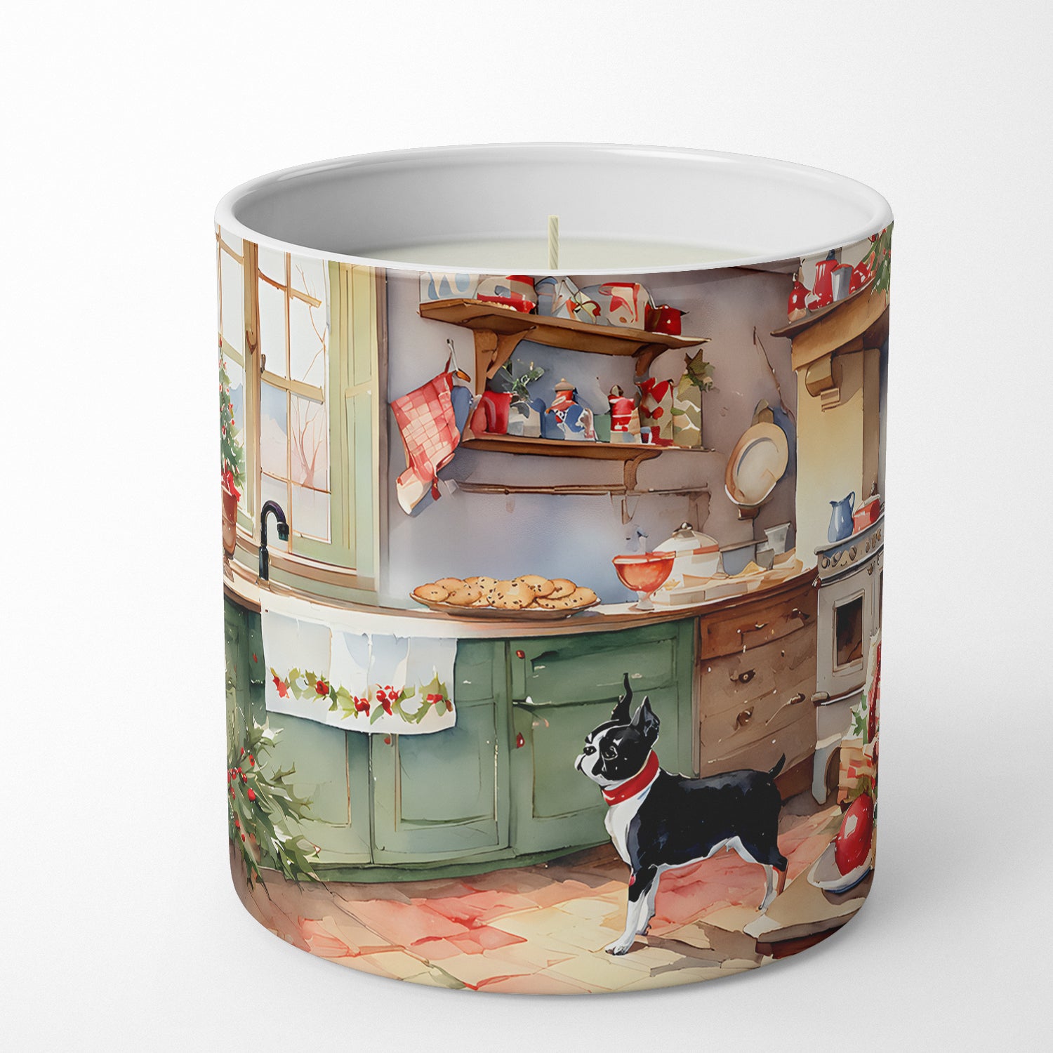 Boston Terrier Christmas Cookies Decorative Soy Candle