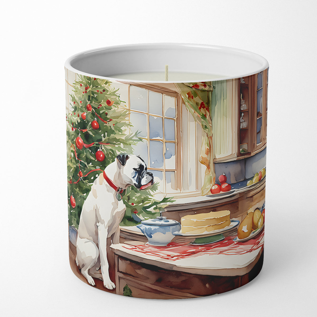 Buy this White Boxer Christmas Cookies Decorative Soy Candle