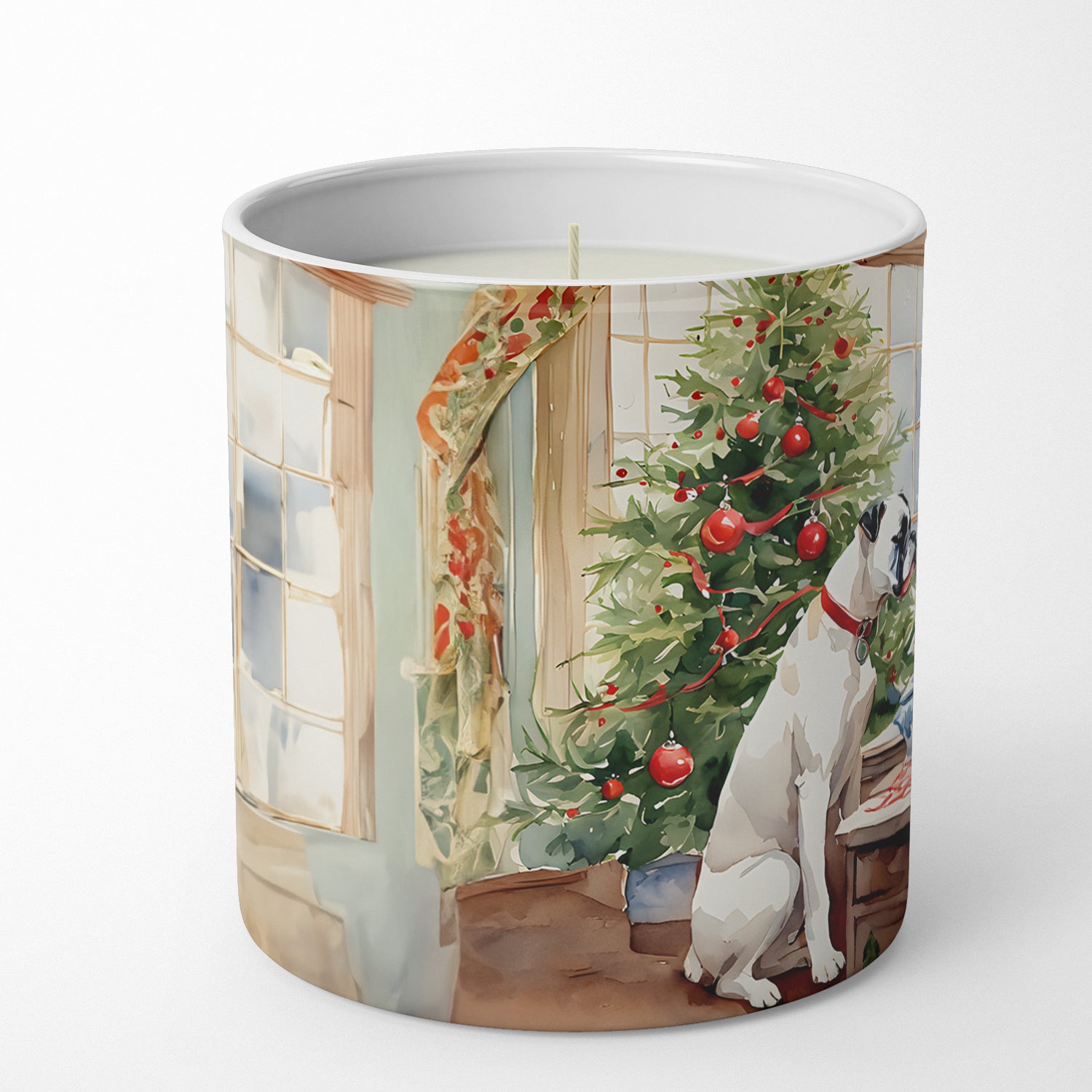 White Boxer Christmas Cookies Decorative Soy Candle