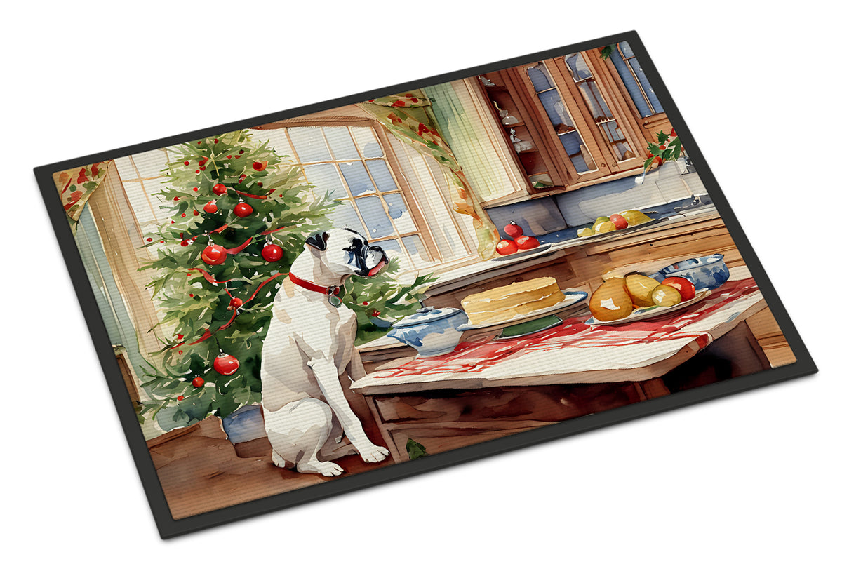 Buy this White Boxer Christmas Cookies Doormat