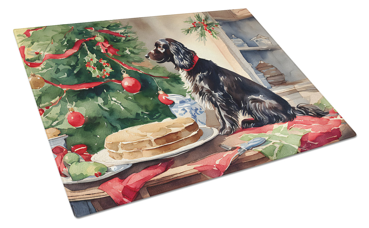 Buy this Boykin Spaniel Christmas Cookies Glass Cutting Board