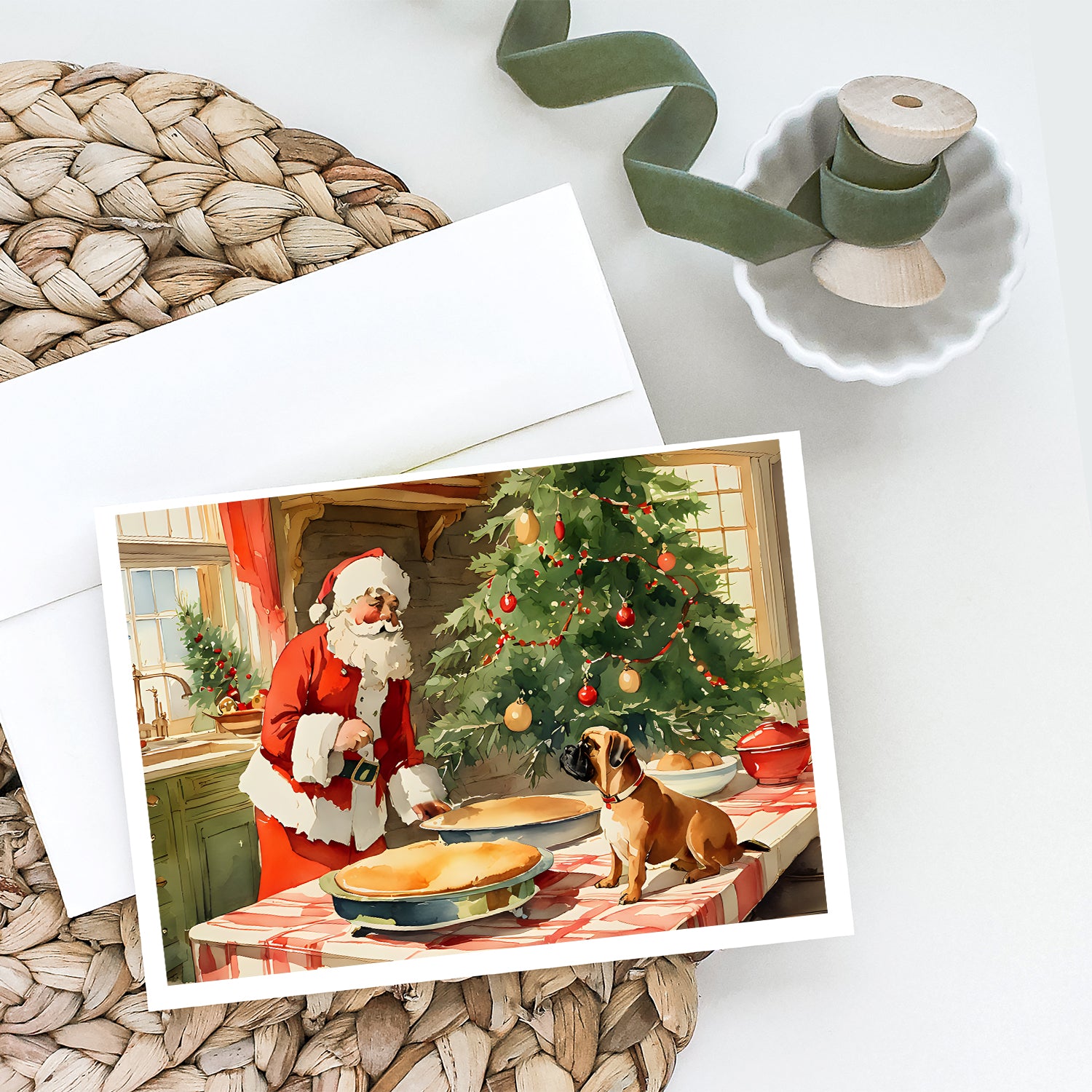 Bullmastiff Christmas Cookies Greeting Cards Pack of 8