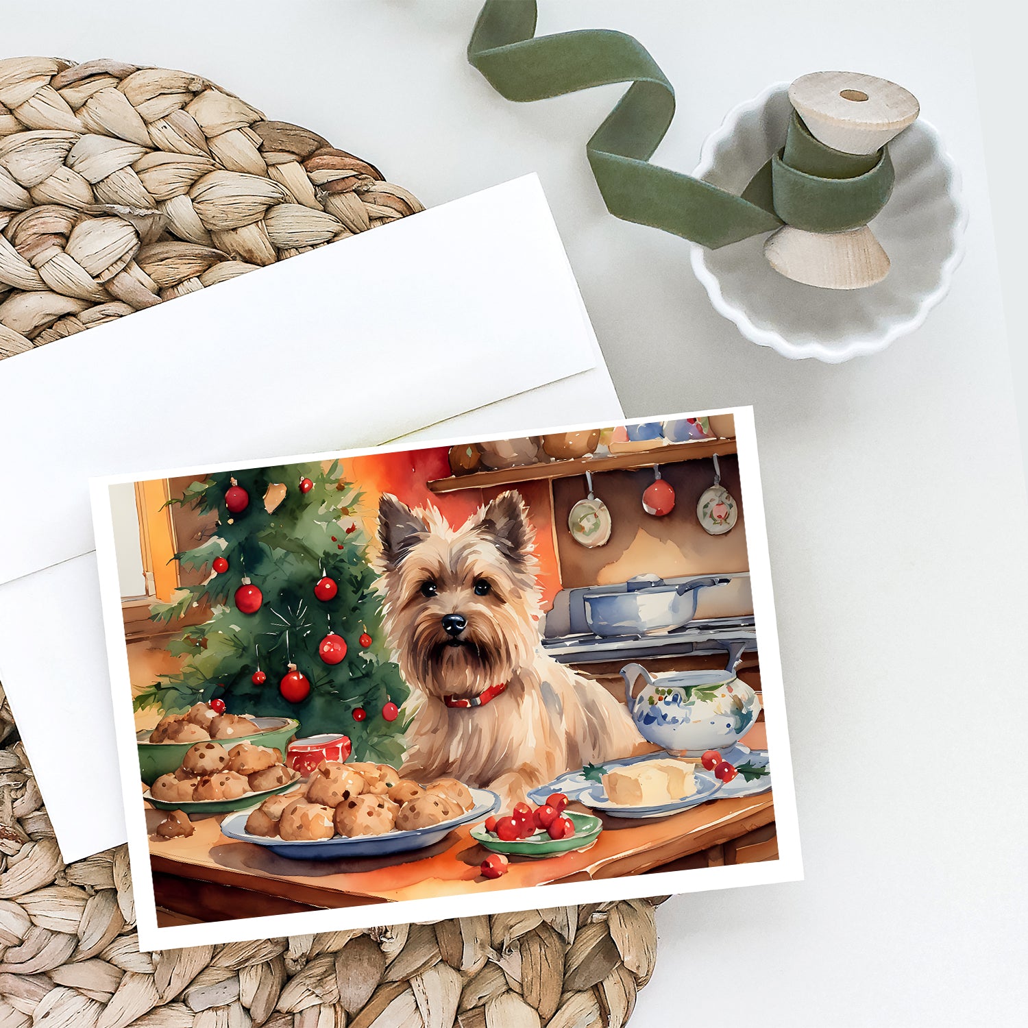 Cairn Terrier Christmas Cookies Greeting Cards Pack of 8