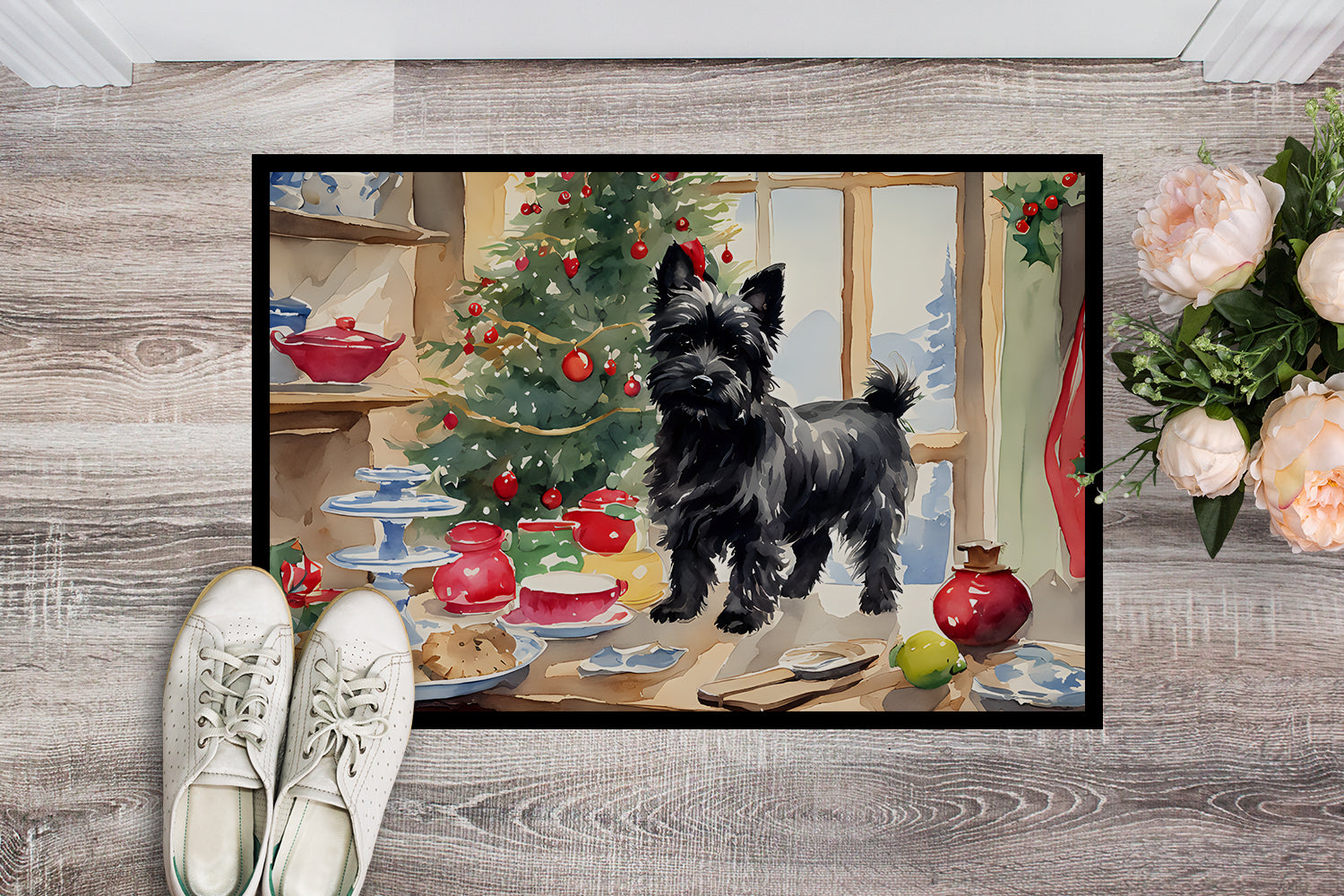 Cairn Terrier Christmas Cookies Doormat