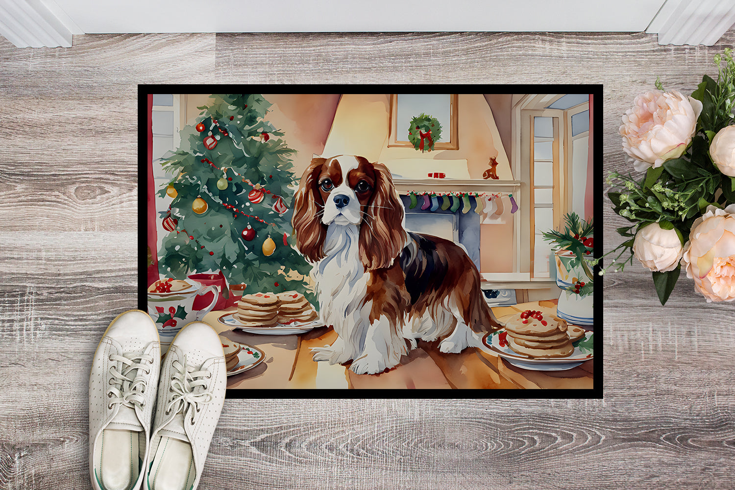 Buy this Cavalier Spaniel Christmas Cookies Doormat