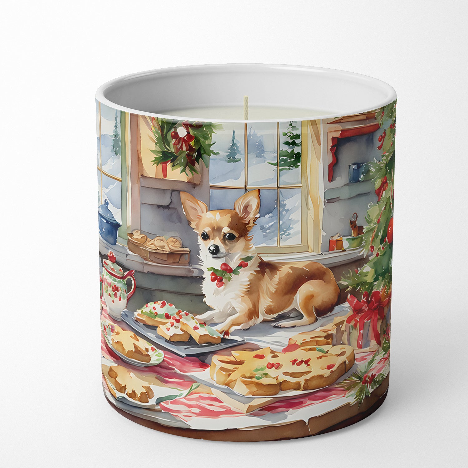 Chihuahua Christmas Cookies Decorative Soy Candle
