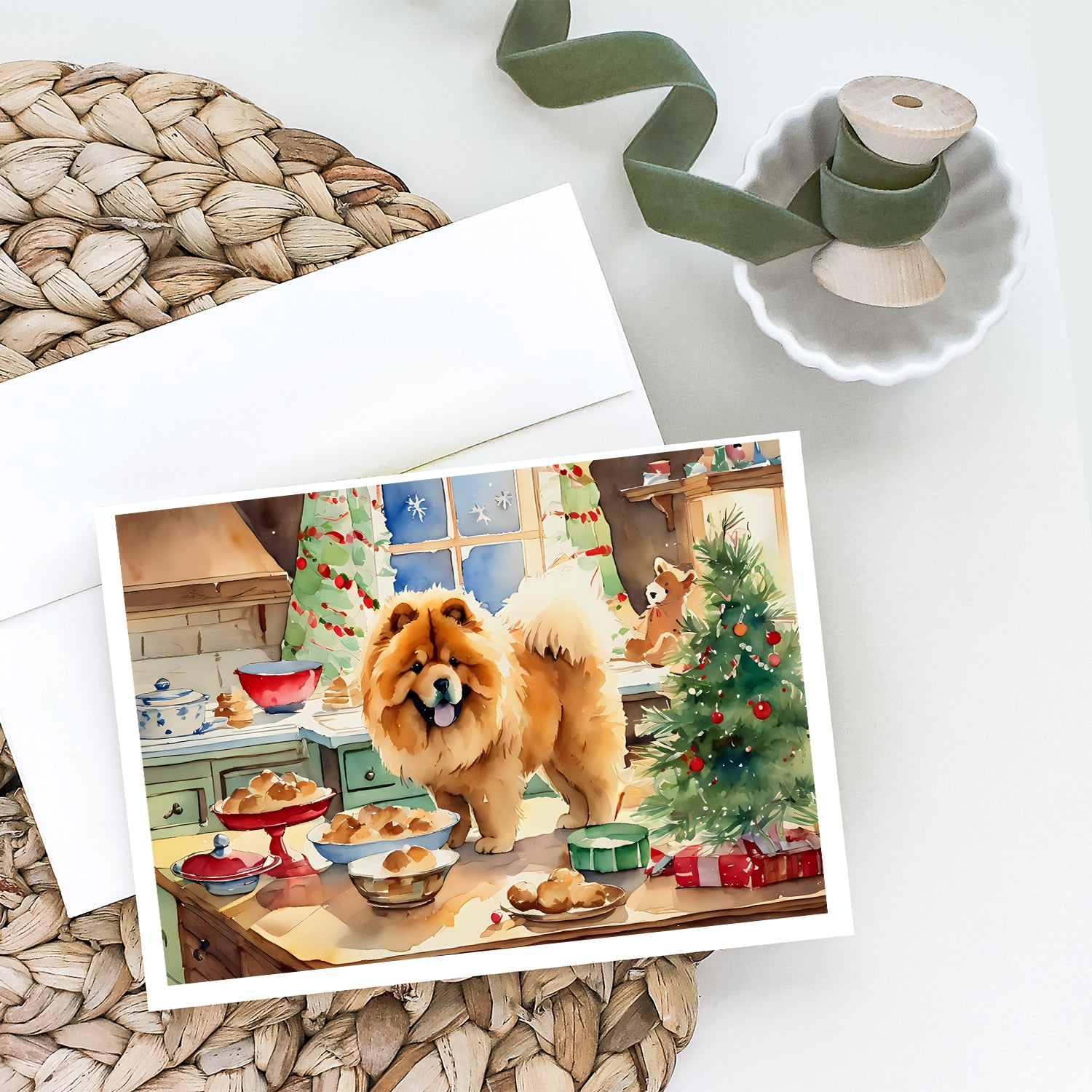 Buy this Chow Chow Christmas Cookies Greeting Cards Pack of 8