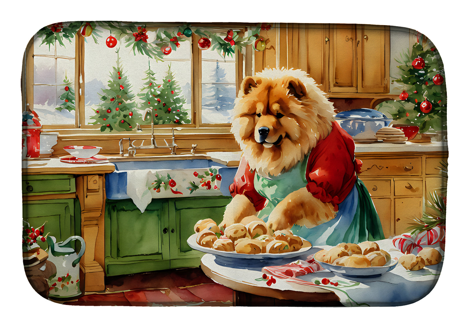 Buy this Chow Chow Christmas Cookies Dish Drying Mat