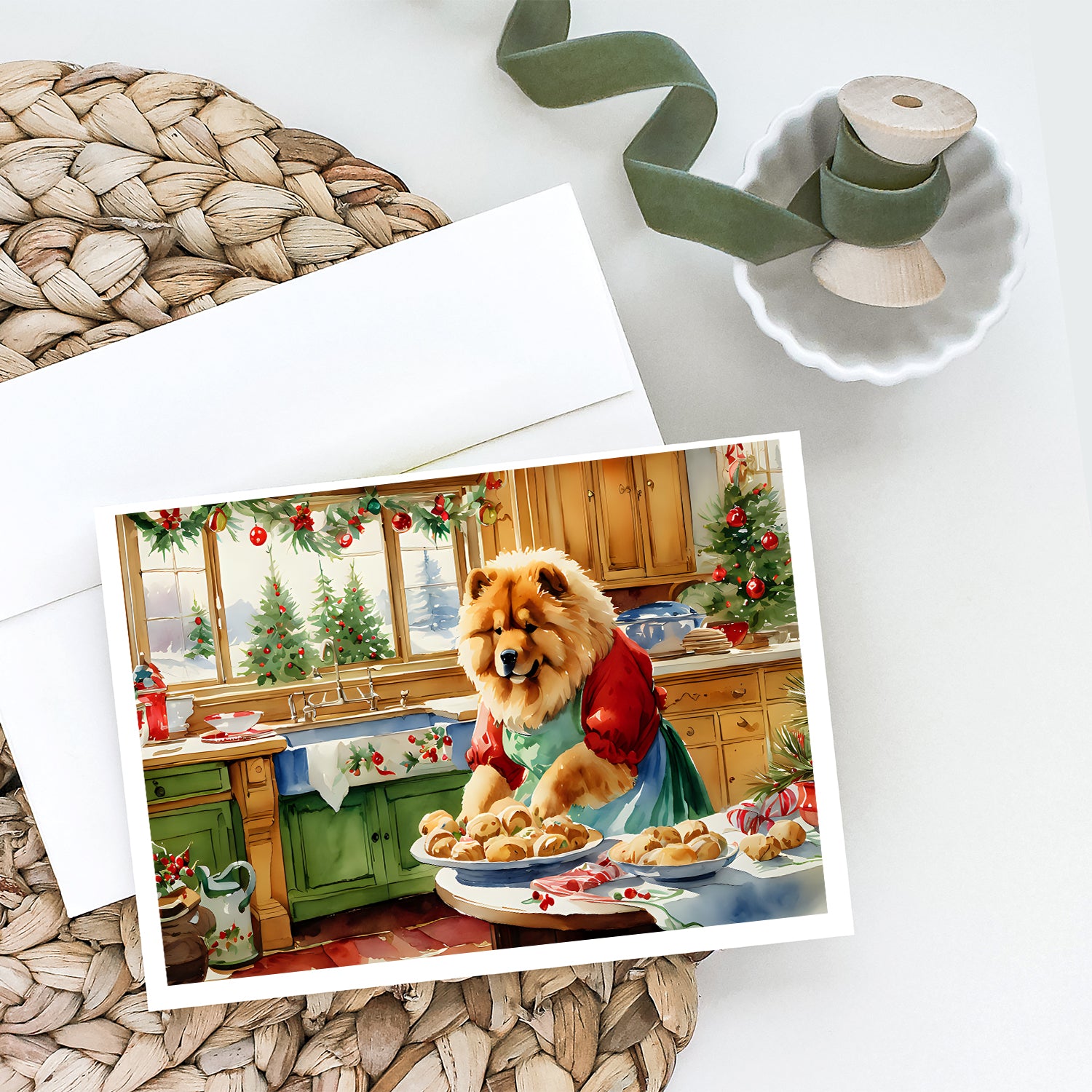 Chow Chow Christmas Cookies Greeting Cards Pack of 8