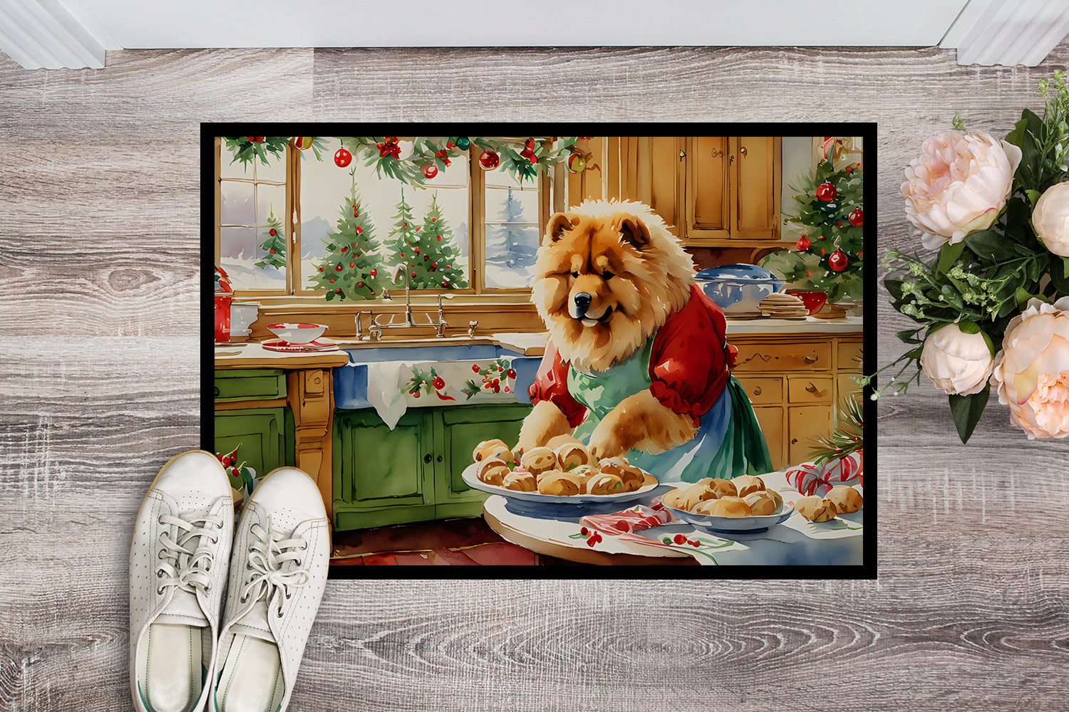 Buy this Chow Chow Christmas Cookies Doormat