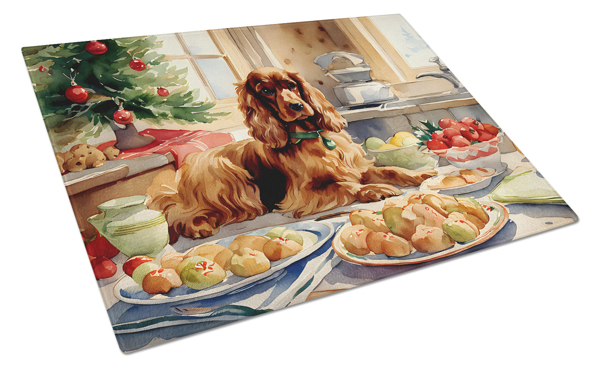 Buy this Cocker Spaniel Christmas Cookies Glass Cutting Board