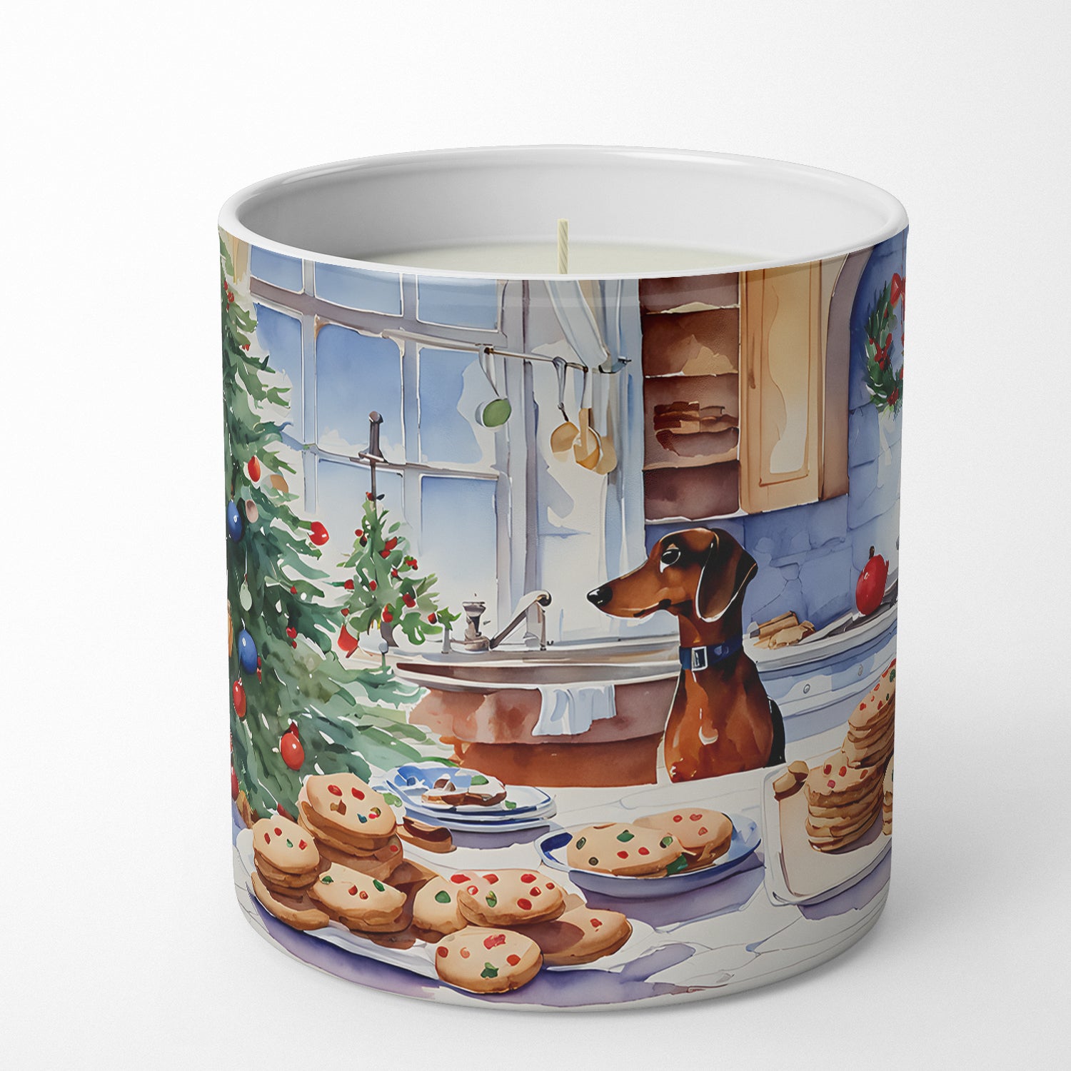 Dachshund Christmas Cookies Decorative Soy Candle