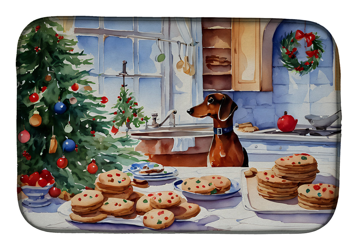 Buy this Dachshund Christmas Cookies Dish Drying Mat