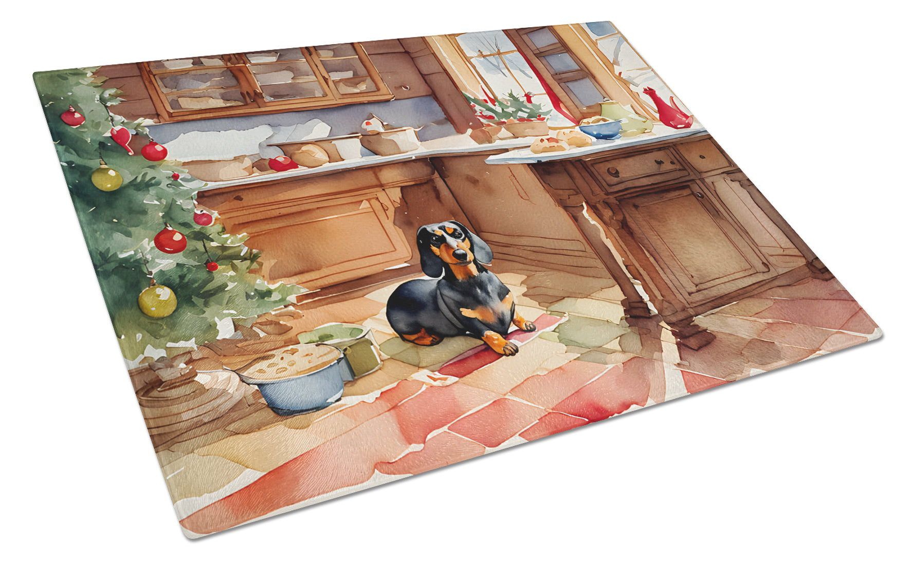Buy this Dachshund Christmas Cookies Glass Cutting Board
