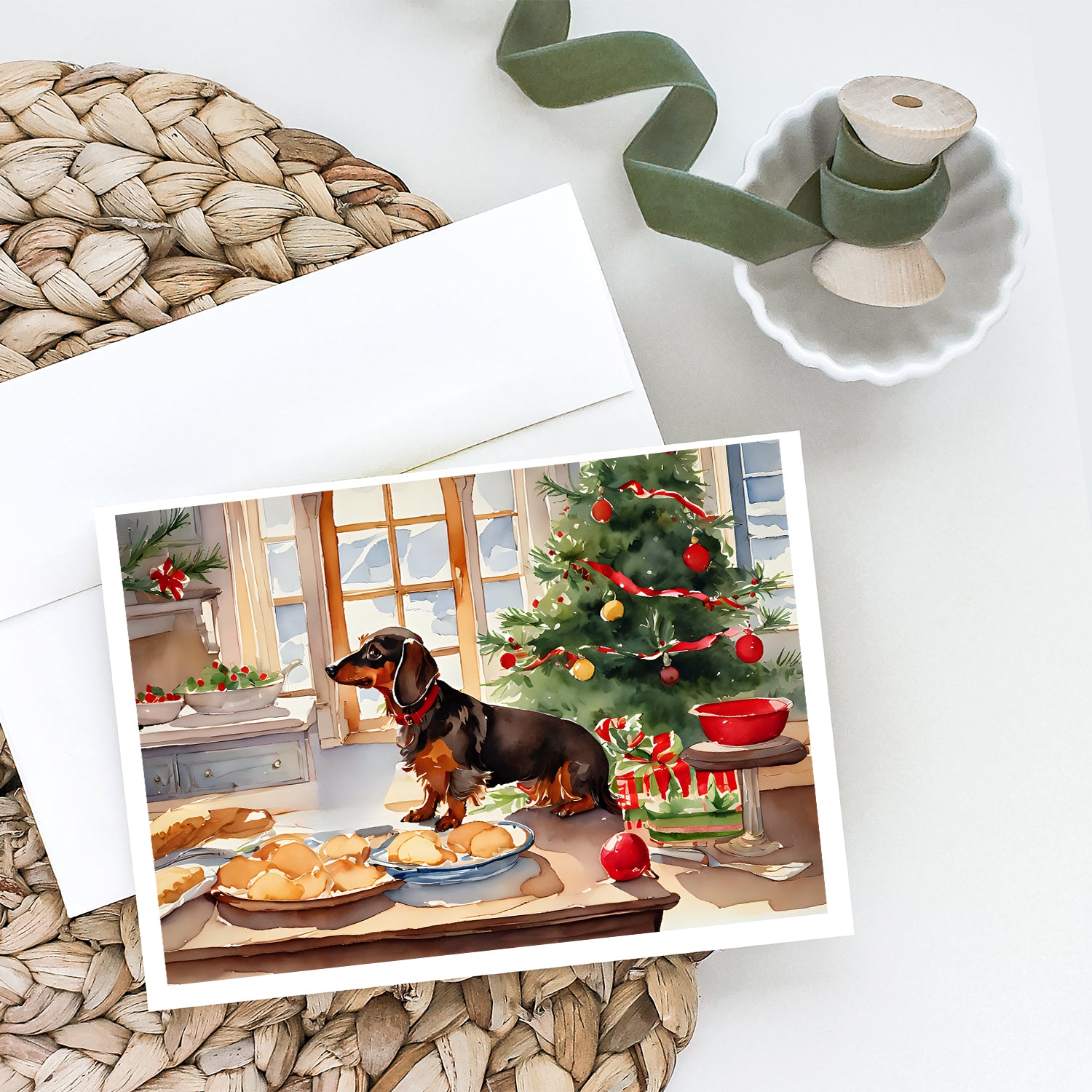 Dachshund Christmas Cookies Greeting Cards Pack of 8